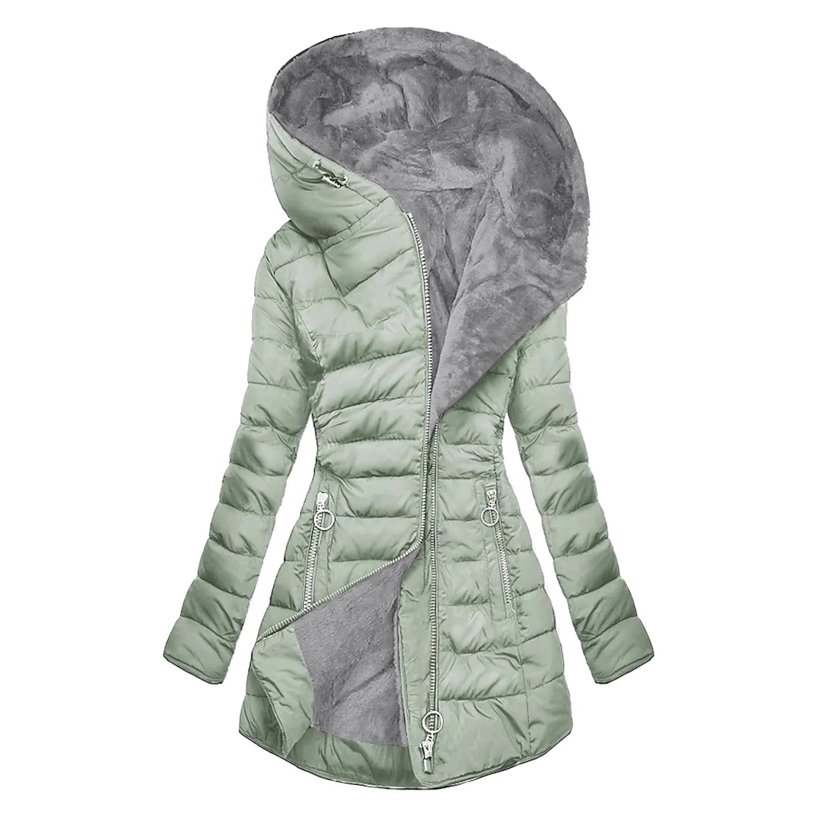 Coat with Faux Fur Lining