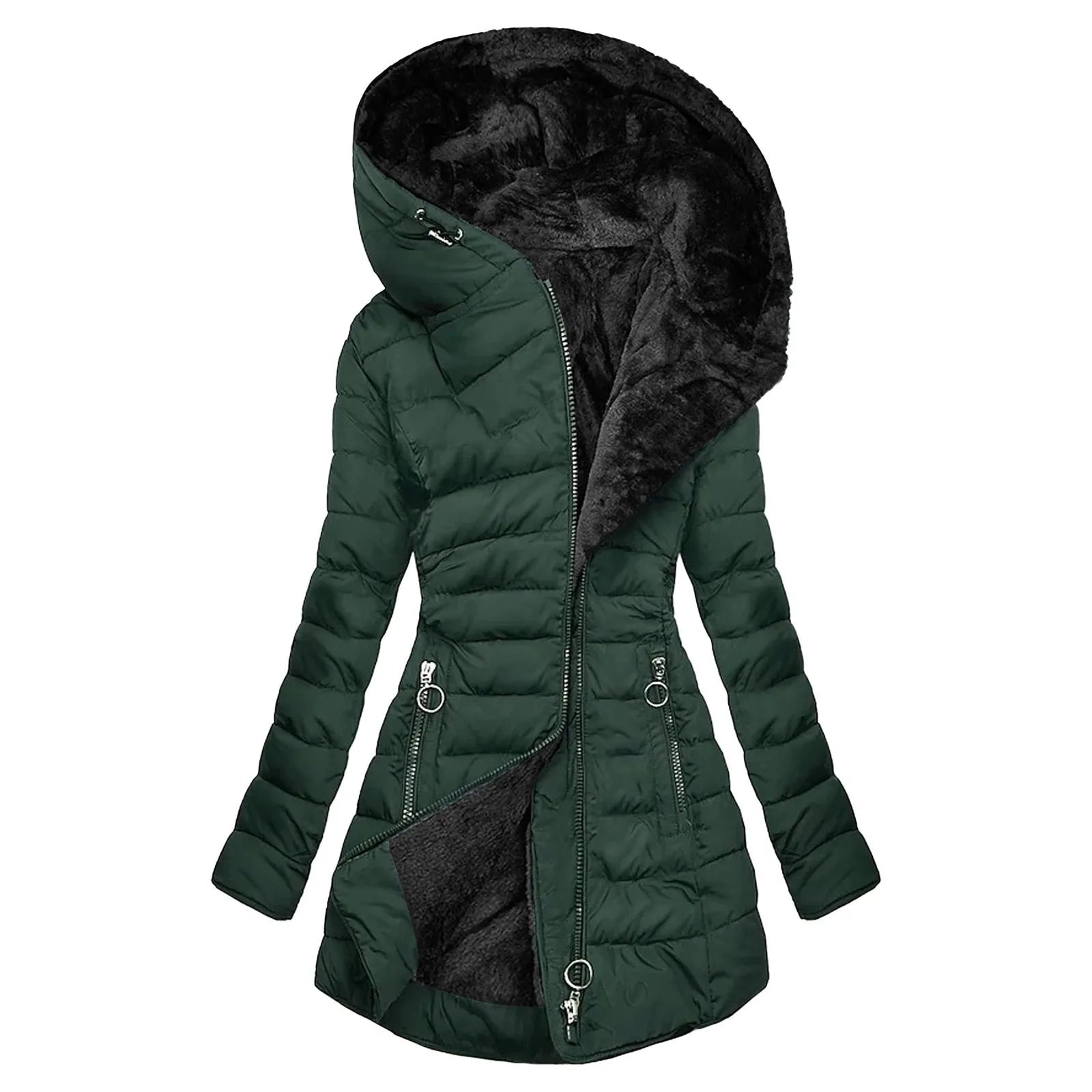 Coat with Faux Fur Lining