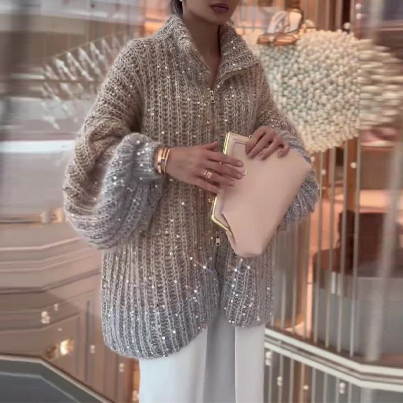 Emily | Oversized Luxurious Knitted Sweater with Elegant Glitter Details