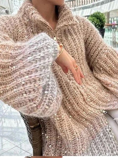 Emily | Oversized Luxurious Knitted Sweater with Elegant Glitter Details